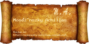 Mosánszky Achilles névjegykártya